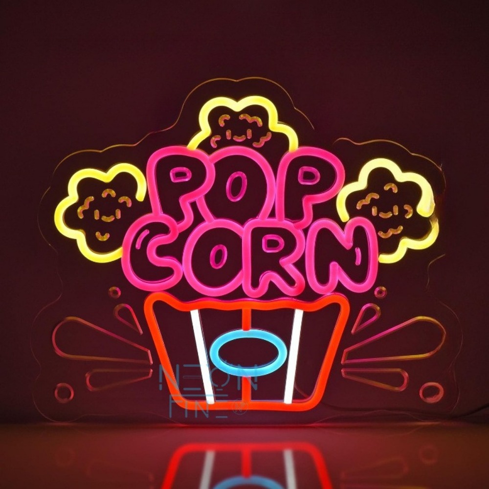 Home Cinema Wall Lights - Popcorn Movie Cinema Neon Sign Wall