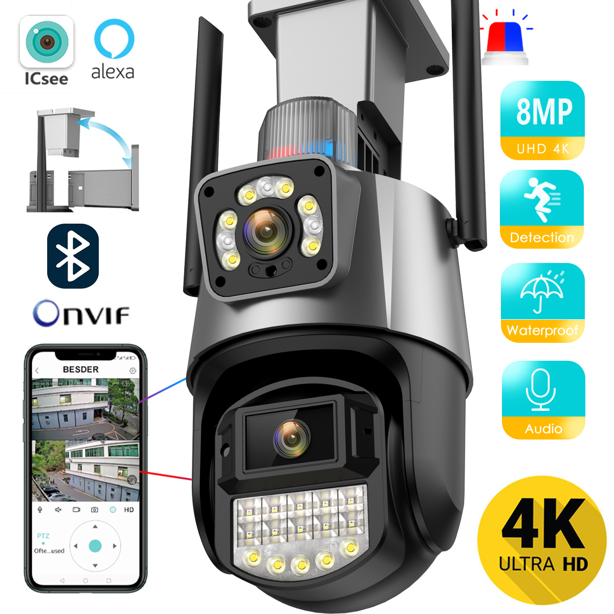 Home Cinema Sony - BESDER Wifi PTZ Camera 8MP Dual