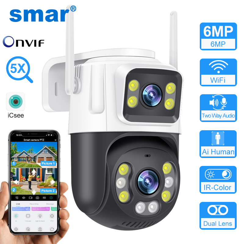 Home Cinema Screen - Smar PTZ Wifi Camera 6MP Dual