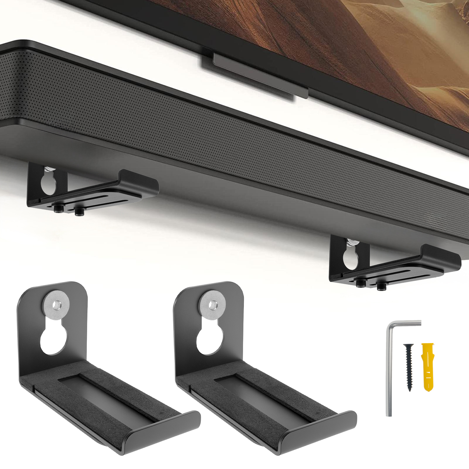 Wall Mount Speaker - 2Pcs Soundbar Speaker Stands Wall Mount