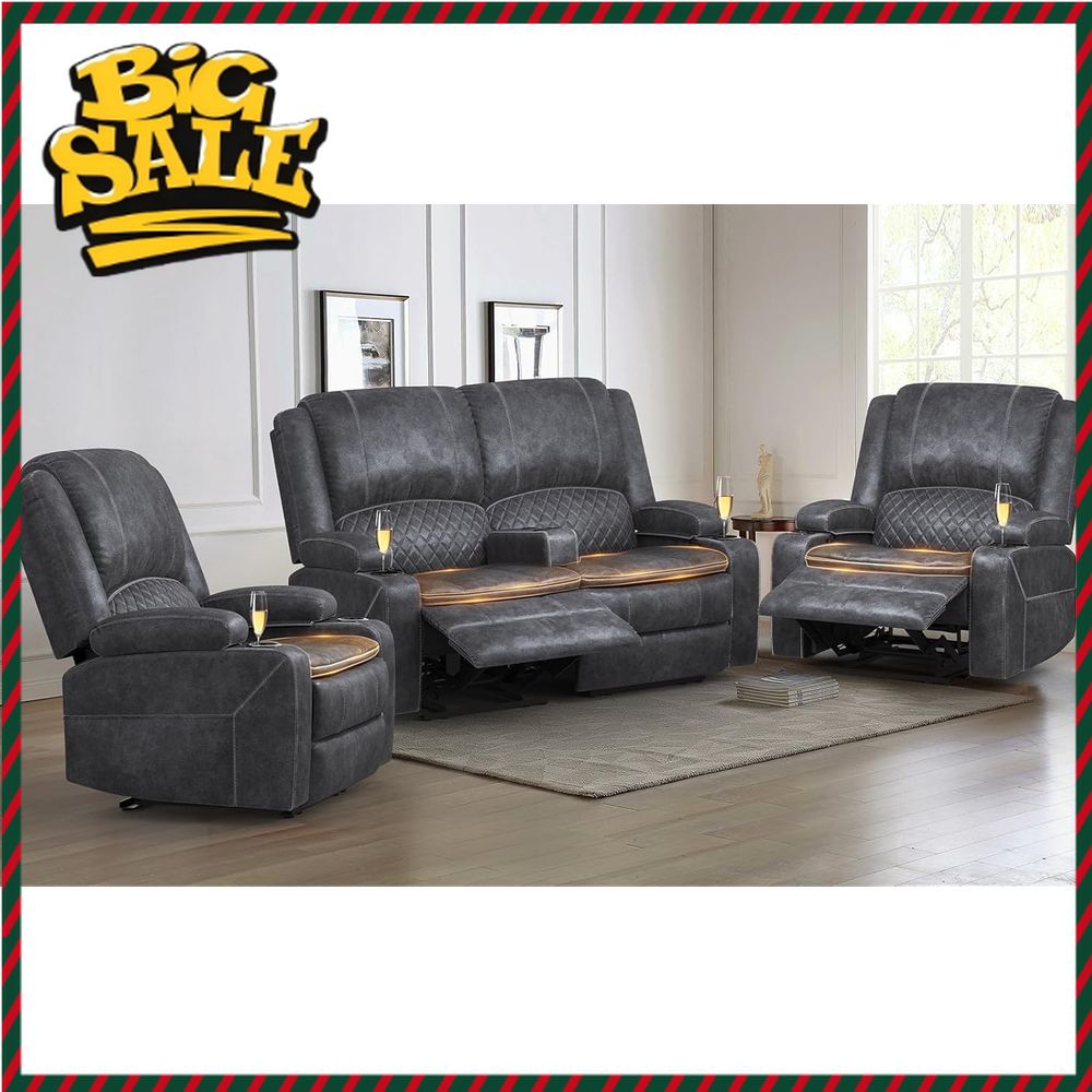 Recliner Sofa Cover - 2-Seater Reclining Velvet Loveseat with Removable