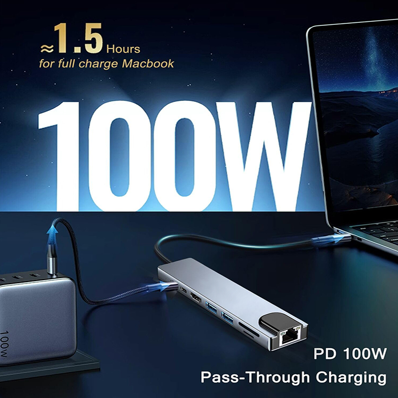 8 In 1 USB Type C Hub for MacB - Home Cinema Usb reseña y precio