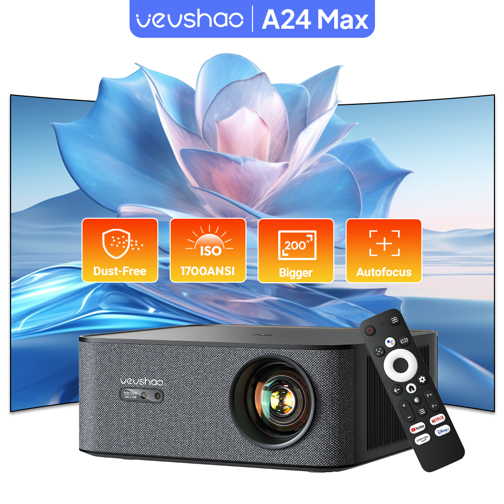 VEVSHAO 1080P Projector 4K A24 - Video Home Cinema reseña y precio