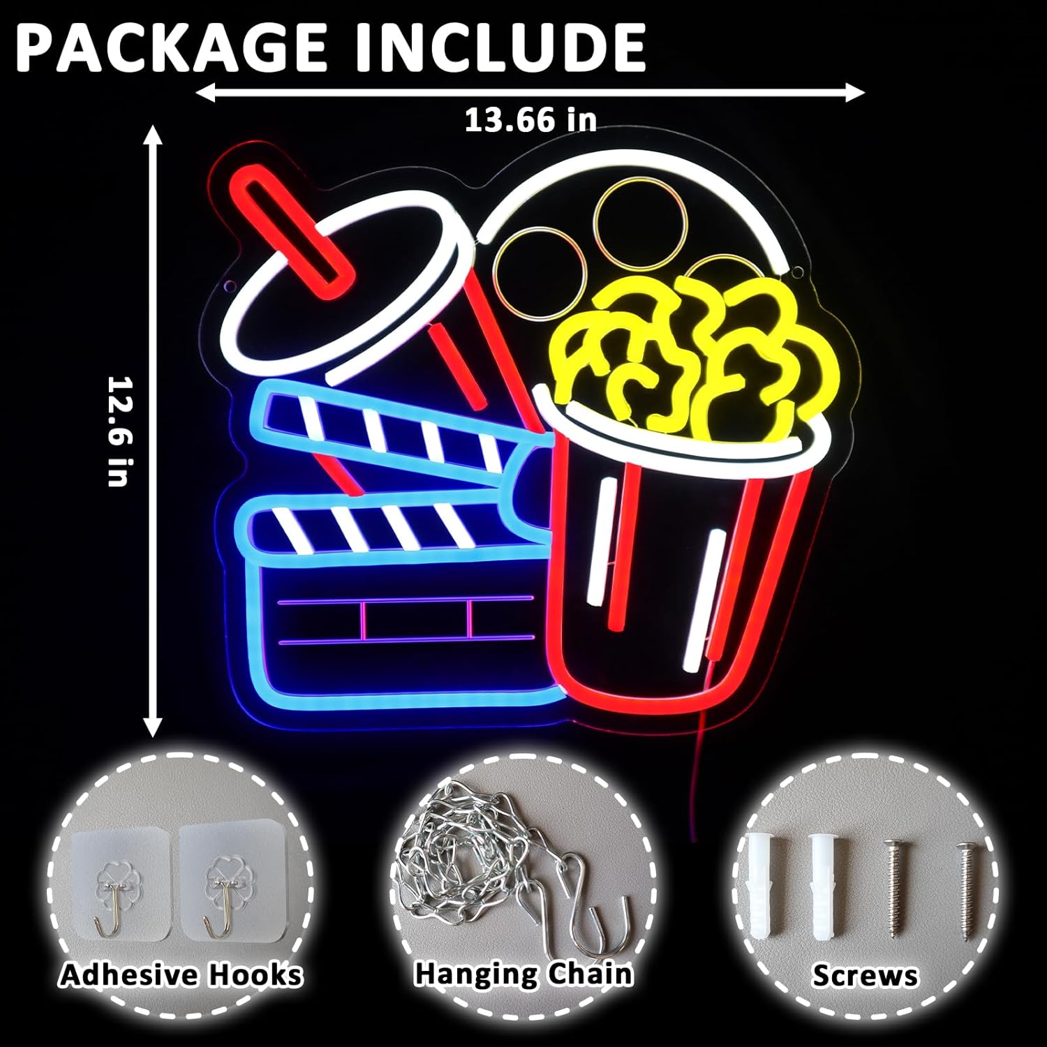 Cinema Neon Sign Art Wall Ligh - Home Cinema Wall Lights reseña y precio