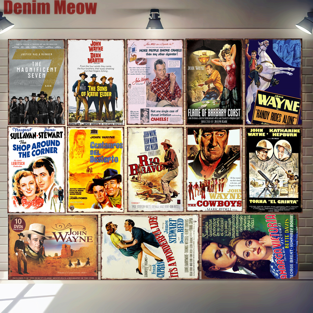 John Wayne Retro Metal Tin Sig - Vintage Home Cinema reseña y precio