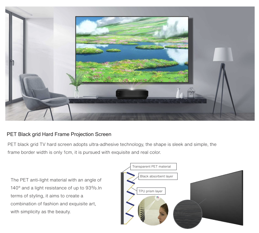 Hot Selling 100Inch 4K UST ALR - Home Cinema Wall Lights reseña y precio