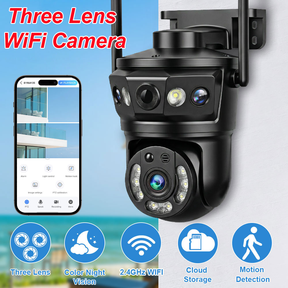 Three Lens WIFI IP Camera Outd - Home Cinema Screen reseña y precio