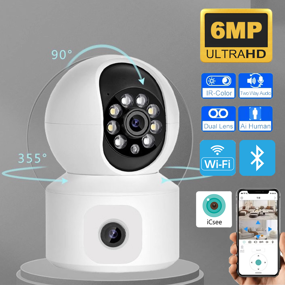6MP iCsee WiFi IP Camera Dual  - Home Cinema Sony reseña y precio