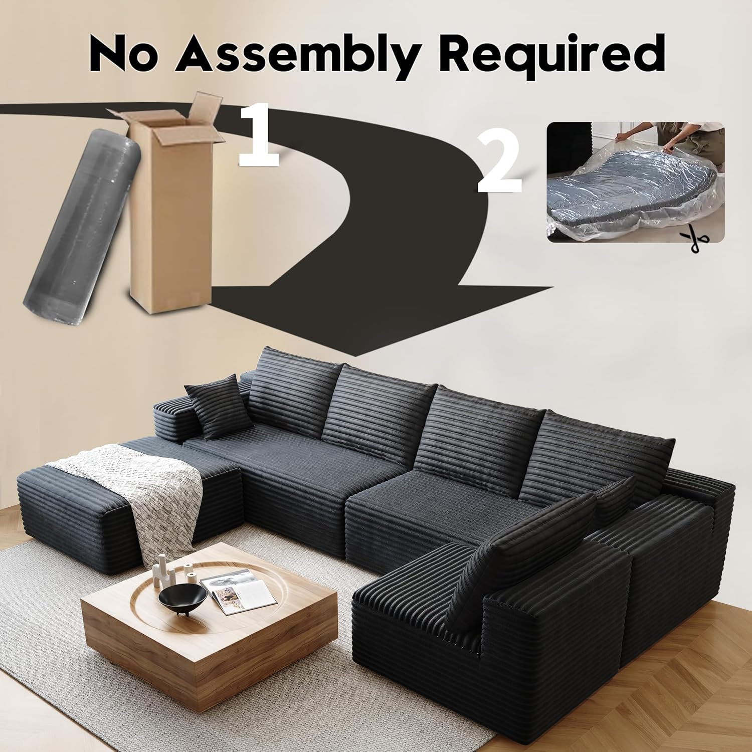 Cloud-style sectional sofa, wi - Recliner Sofa Cover reseña y precio