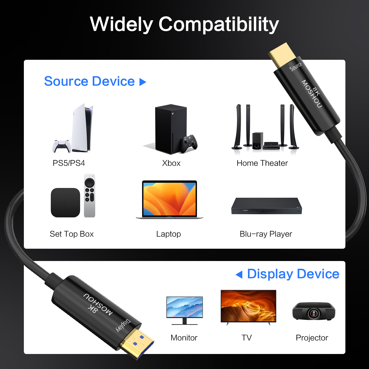 MOSHOU 8K Optical Fiber HDMI 2 - Hdmi Arc Cable reseña y precio
