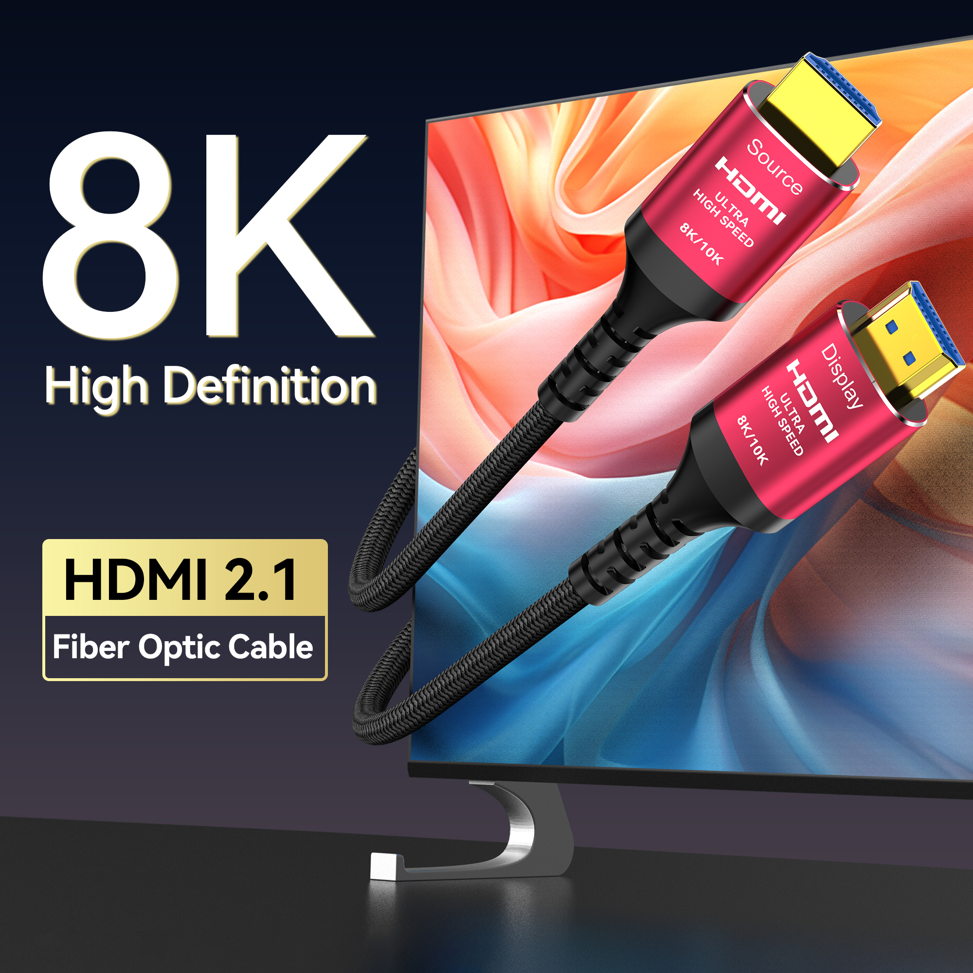 8K HDMI 2.1 Fiber Optic Cable  - Hdmi Arc Cable reseña y precio