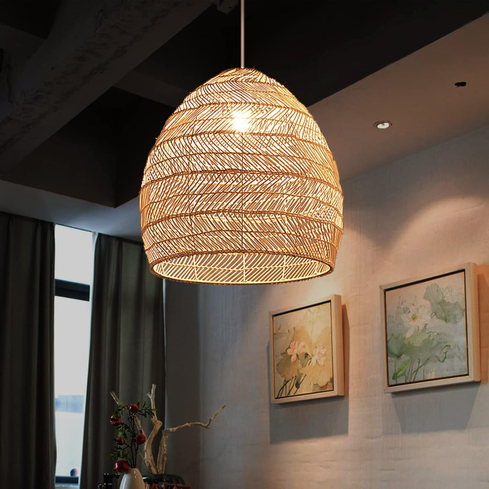 Rattan Woven Pendant Light Sha - Home Cinema Glasses reseña y precio