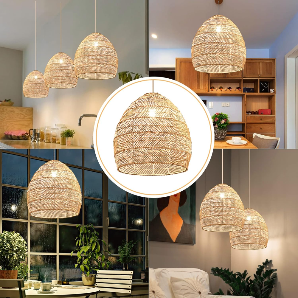 Rattan Woven Pendant Light Sha - Home Cinema Glasses reseña y precio