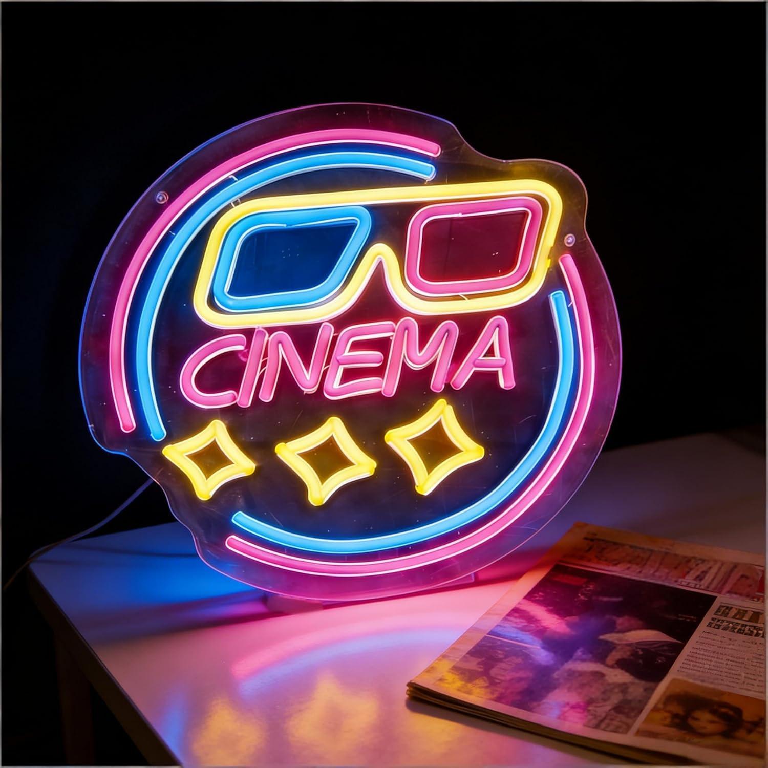 Cinema Neon Sign USB Dimmable  - Home Cinema Wall Lights reseña y precio