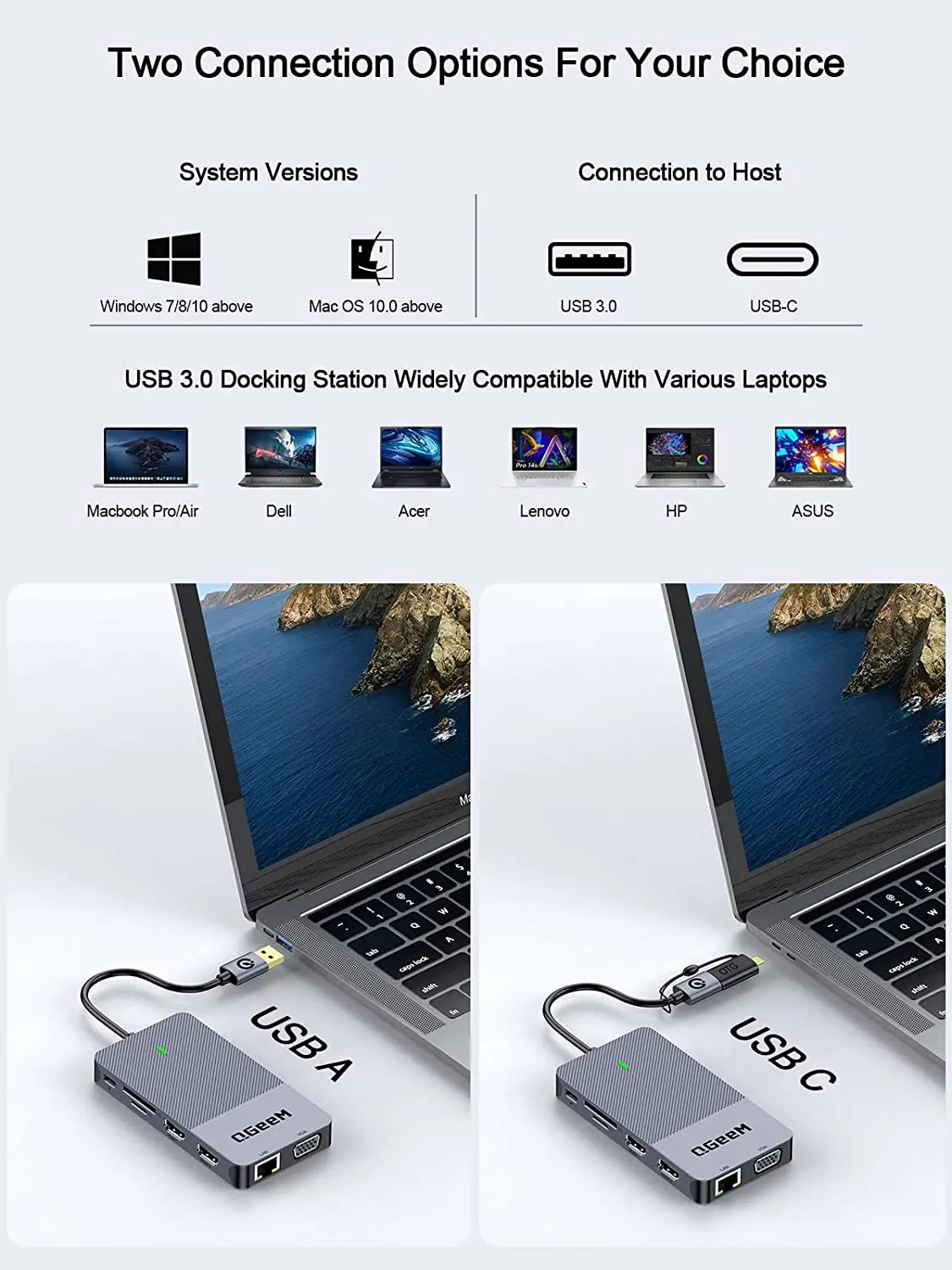 QGeeM USB 3.0 Docking Station, - Home Cinema Usb reseña y precio