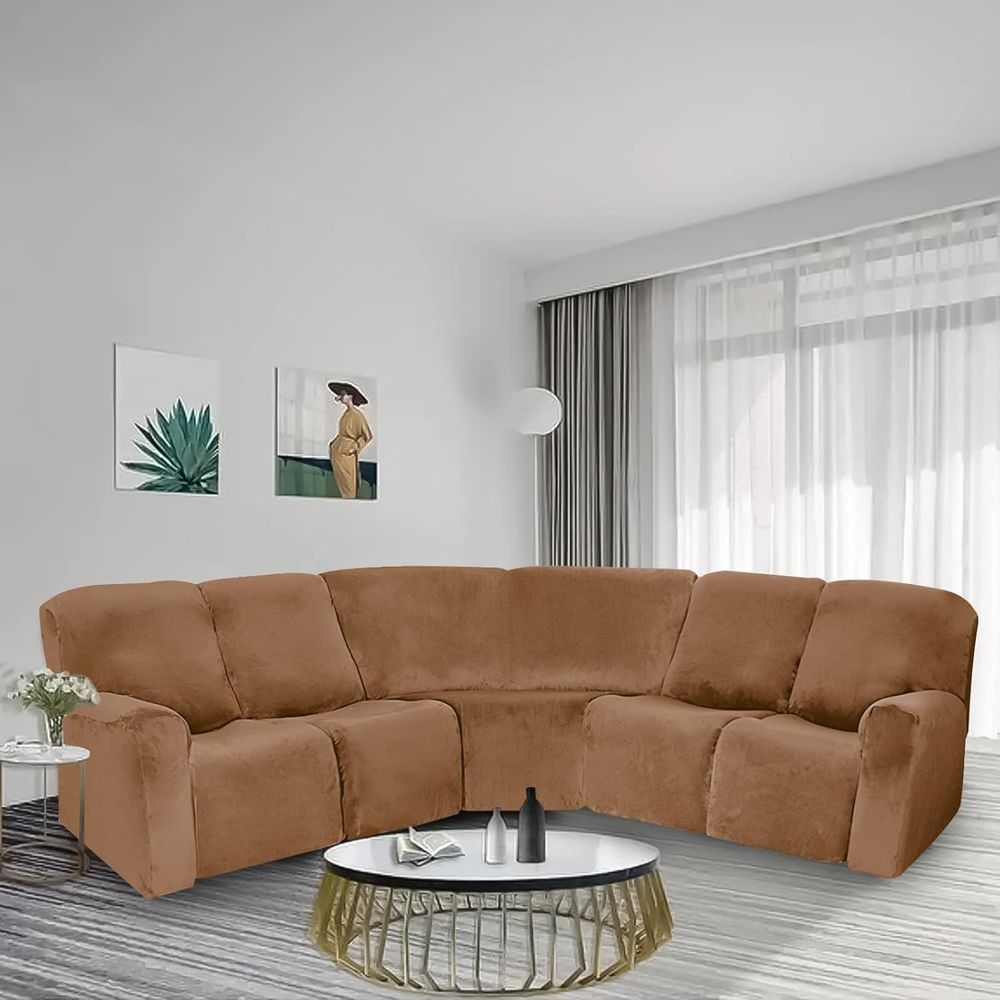 7-Piece L-Shaped Sectional Rec - Recliner Sofa Cover reseña y precio