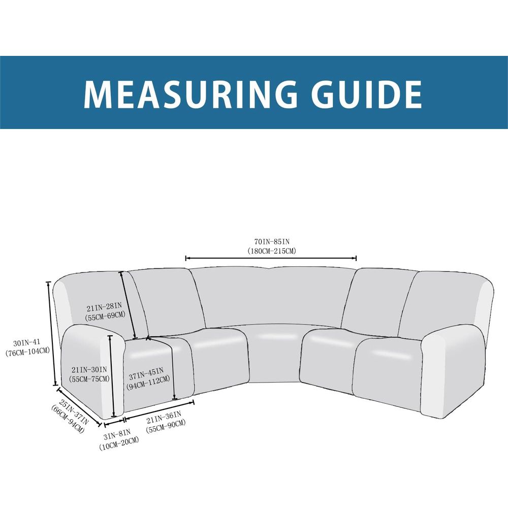 7-Piece L-Shaped Sectional Rec - Recliner Sofa Cover reseña y precio