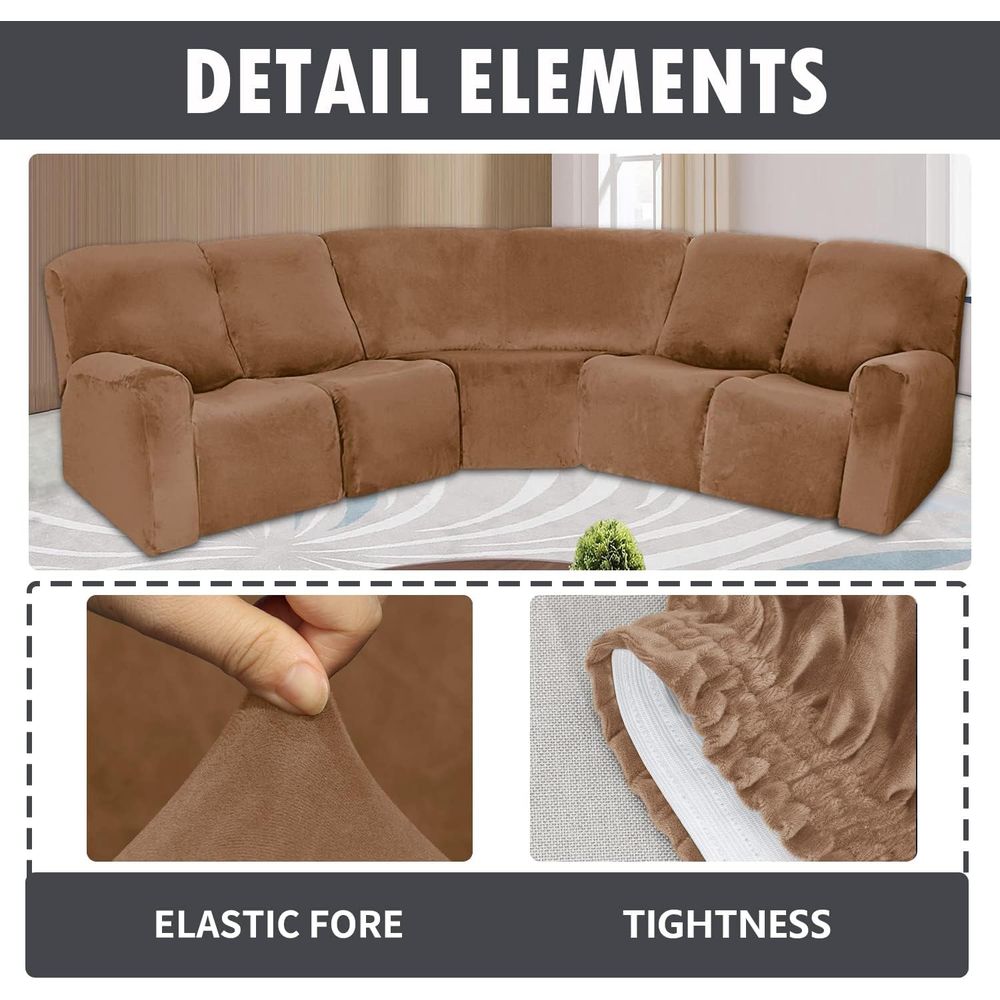 7-Piece L-Shaped Sectional Rec - Recliner Sofa Cover reseña y precio