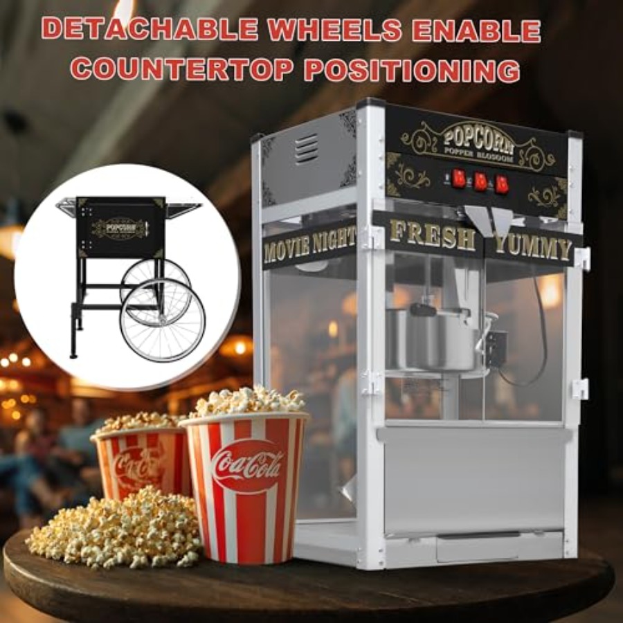 Popcorn Machine with Cart Whee - Popcorn Machine Home reseña y precio