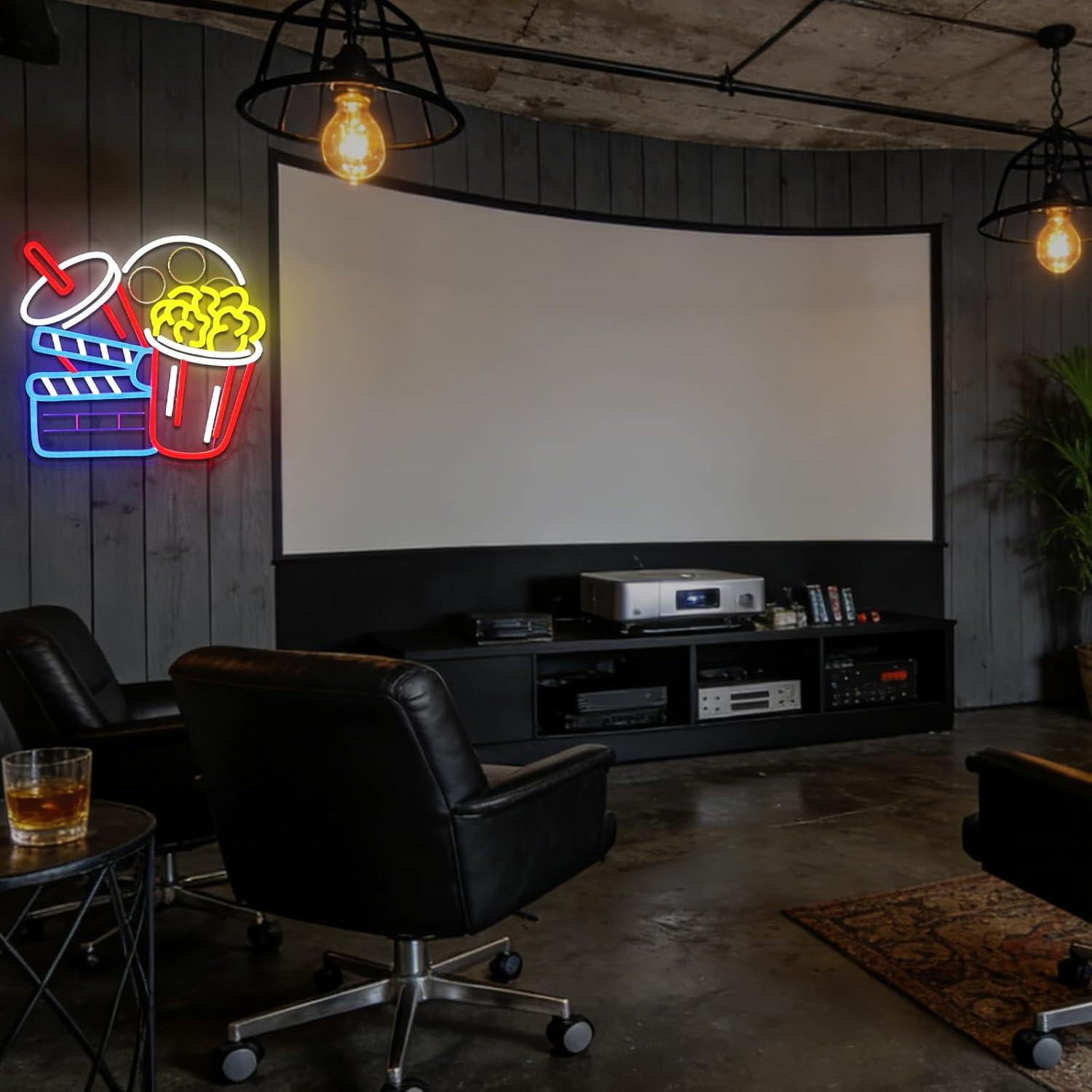 Cinema Snacks Neon Sign Dimmab - Home Cinema Wall Lights reseña y precio