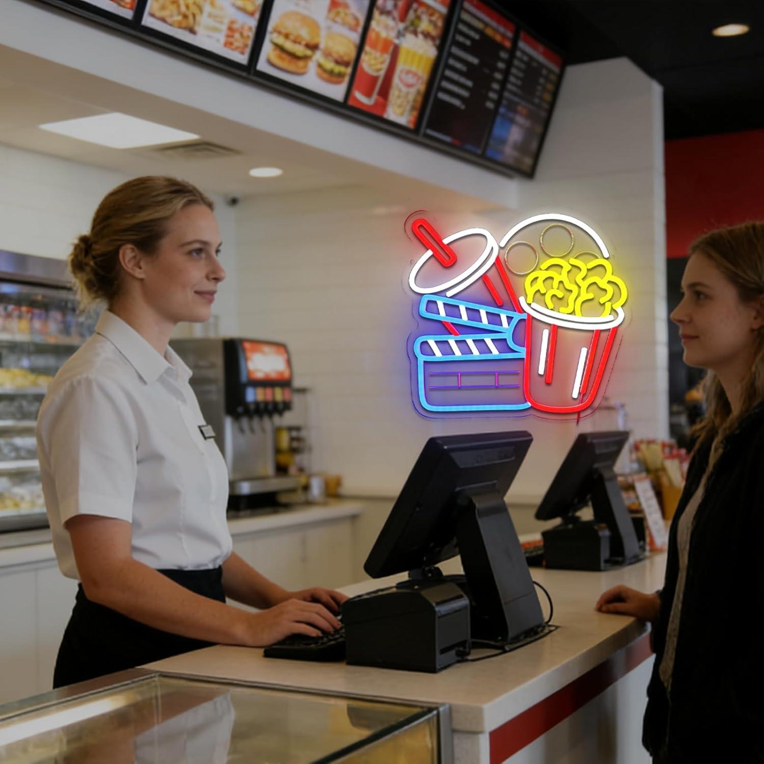 Cinema Snacks Neon Sign Dimmab - Home Cinema Wall Lights reseña y precio