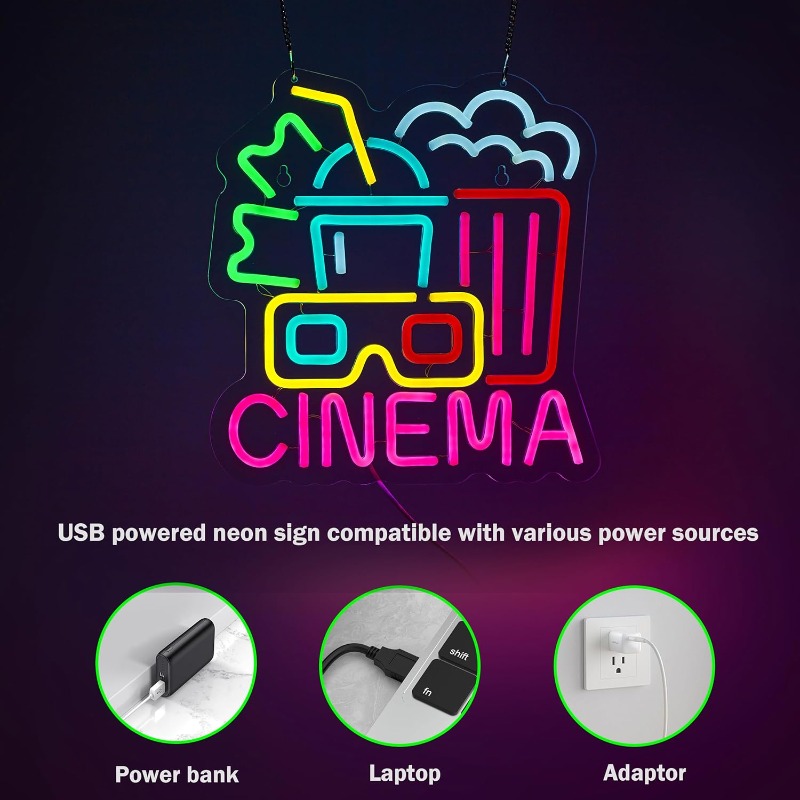 Cinema Neon Sign,Movie Time Ni - Home Cinema Wall Lights reseña y precio