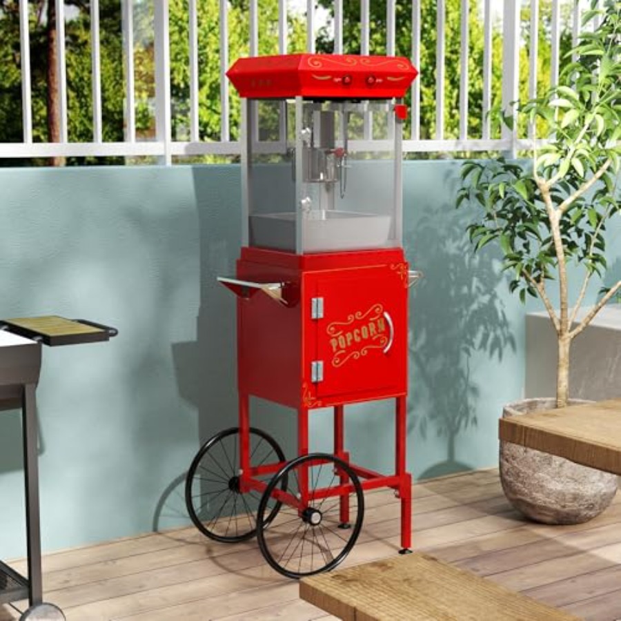 Popcorn Machine with Cart on W - Popcorn Machine Home reseña y precio