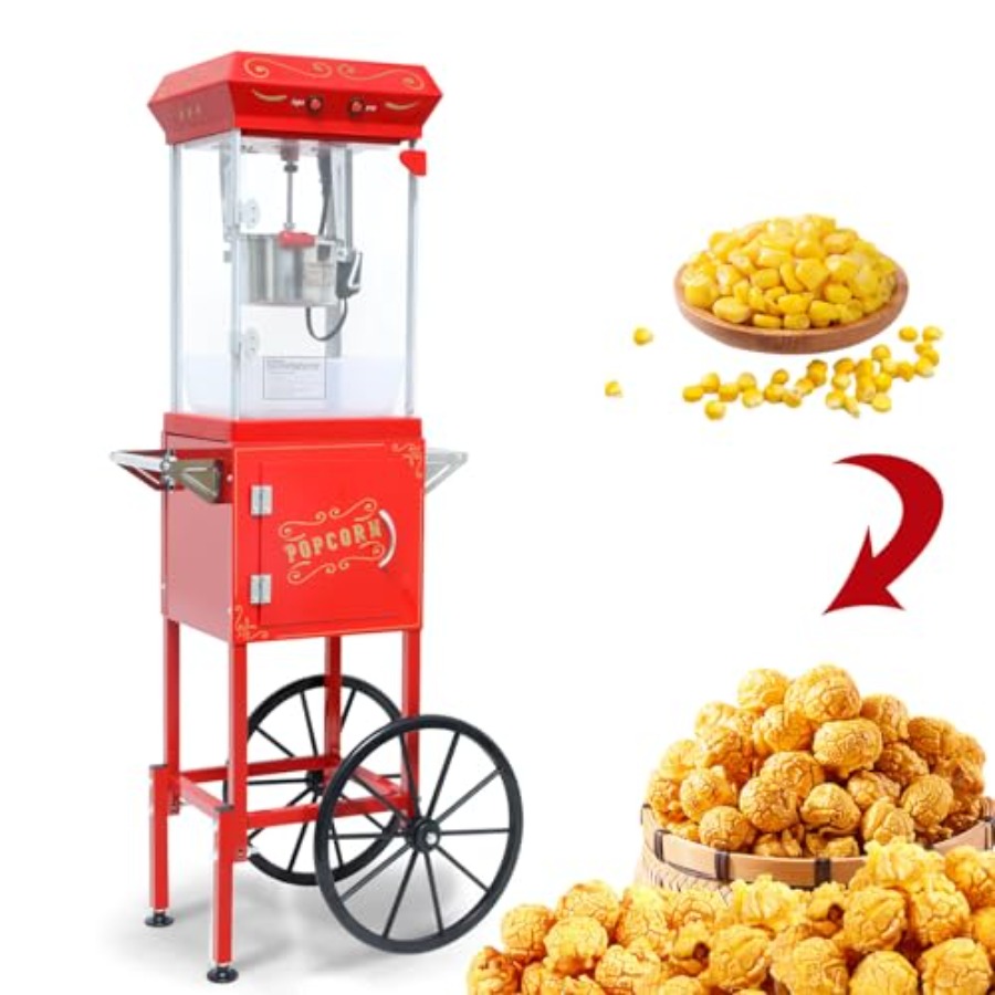 Popcorn Machine with Cart on W - Popcorn Machine Home reseña y precio
