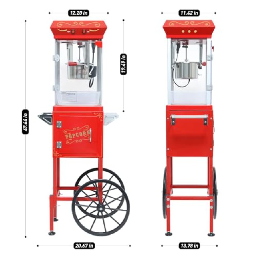Popcorn Machine with Cart on W - Popcorn Machine Home reseña y precio
