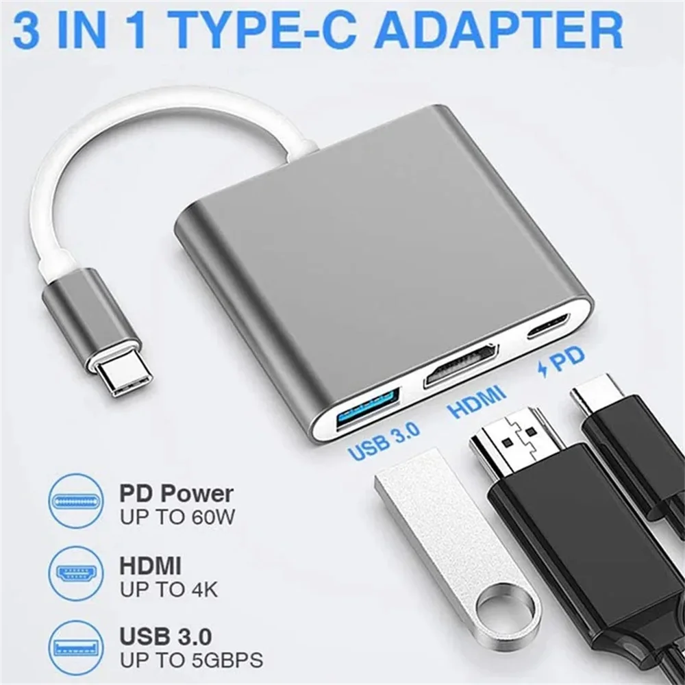 USB C HUB 3-in-1 Multiports Ad - Home Cinema Usb reseña y precio