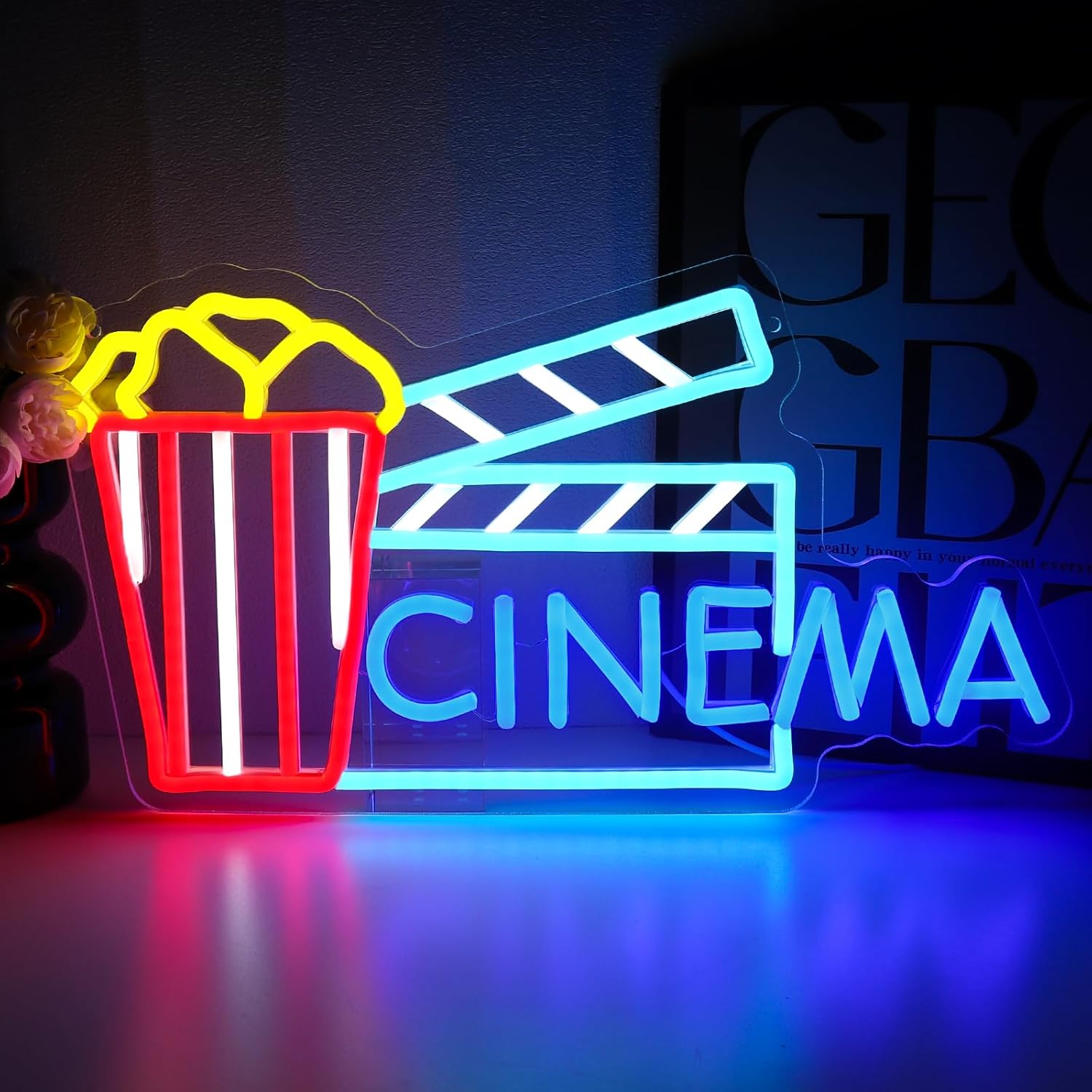 Cinema Neon Sign Art Wall Ligh - Home Cinema Wall Lights reseña y precio