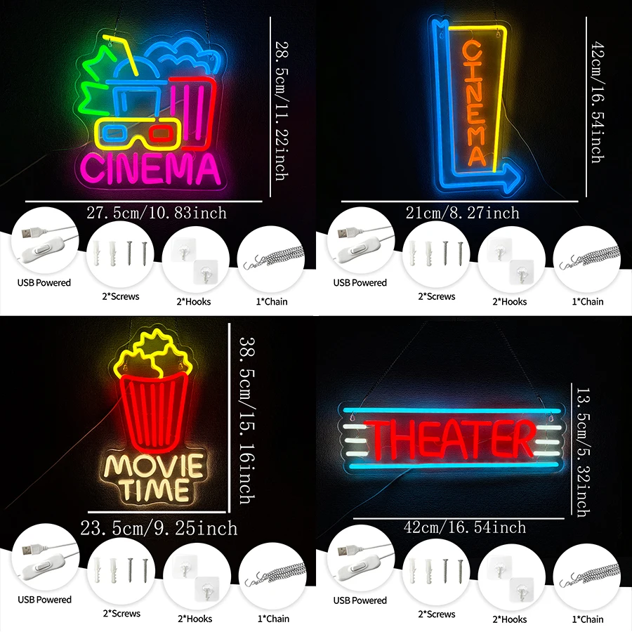 Led Neon Light For Cinema,Game - Home Cinema Wall Lights reseña y precio