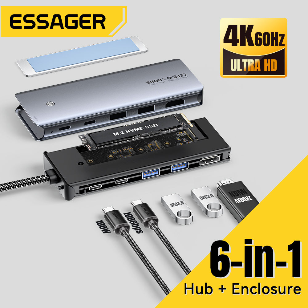 Essager USB C Hub With M.2 SSD - Home Cinema Usb reseña y precio