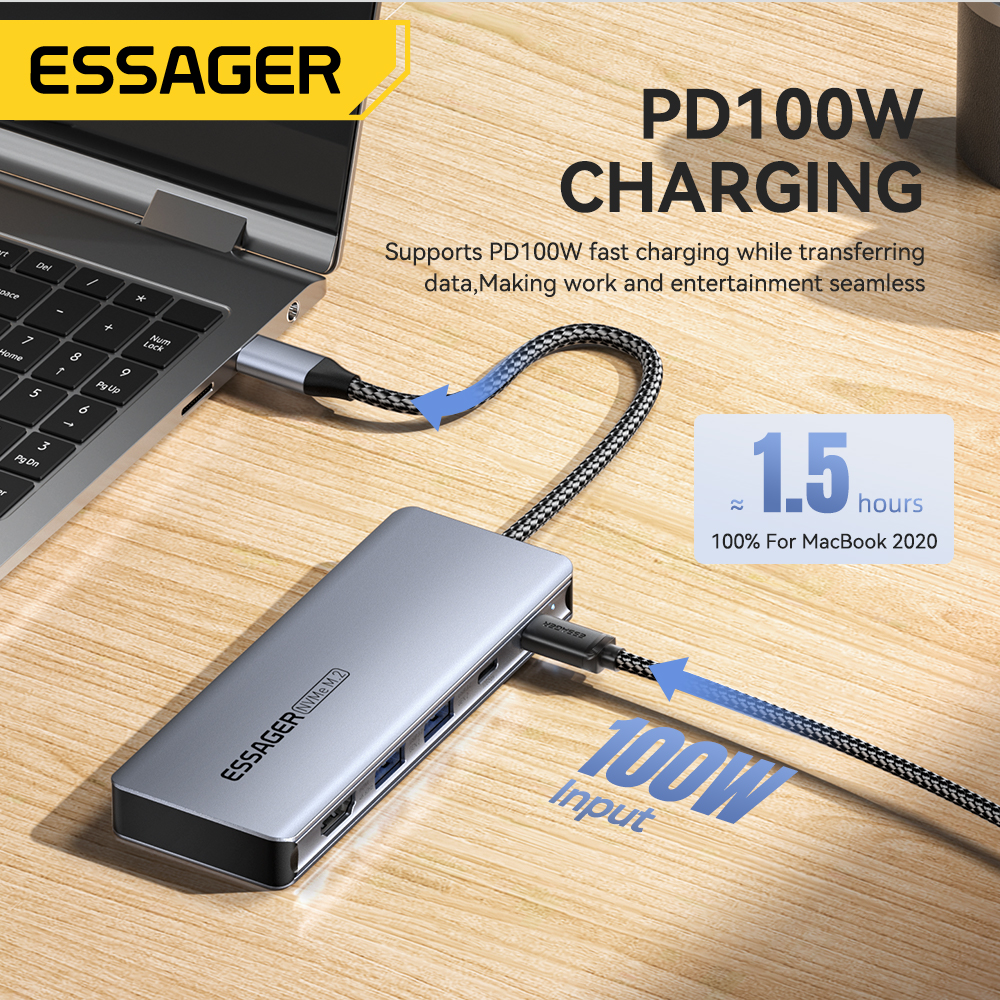 Essager USB C Hub With M.2 SSD - Home Cinema Usb reseña y precio