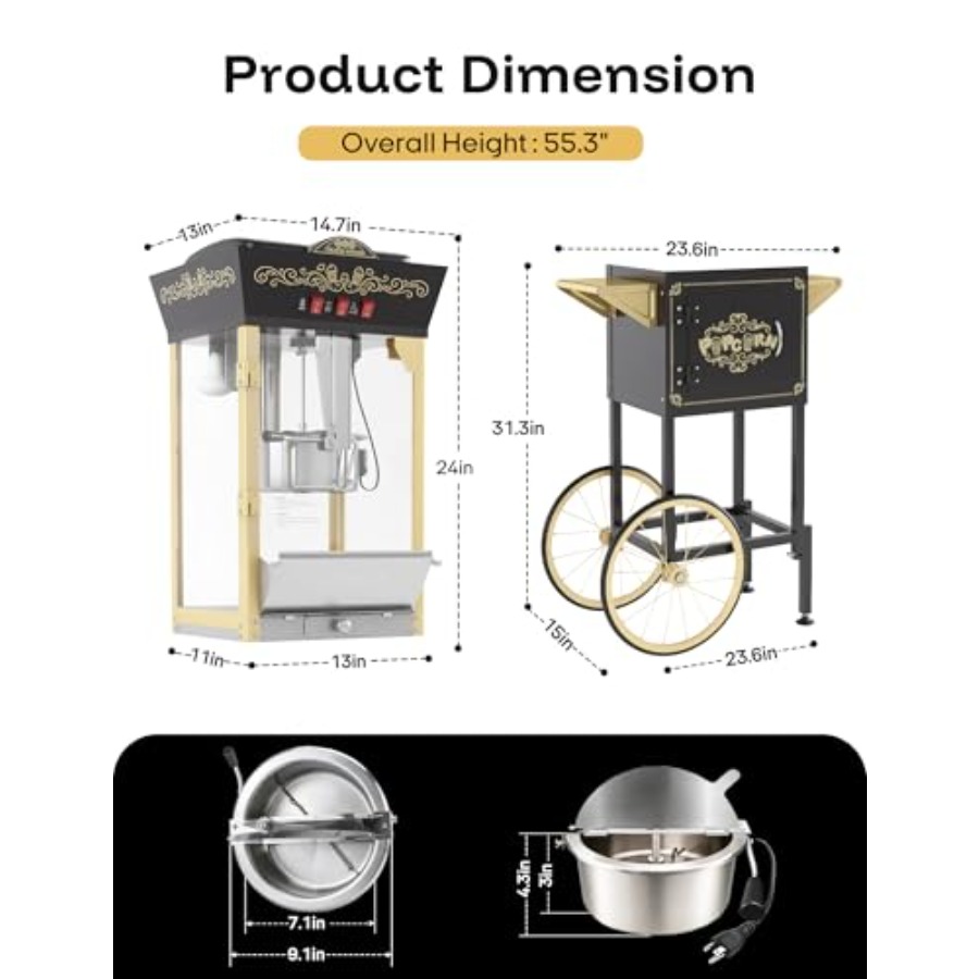 Retro Professional Popcorn Mak - Popcorn Machine Home reseña y precio