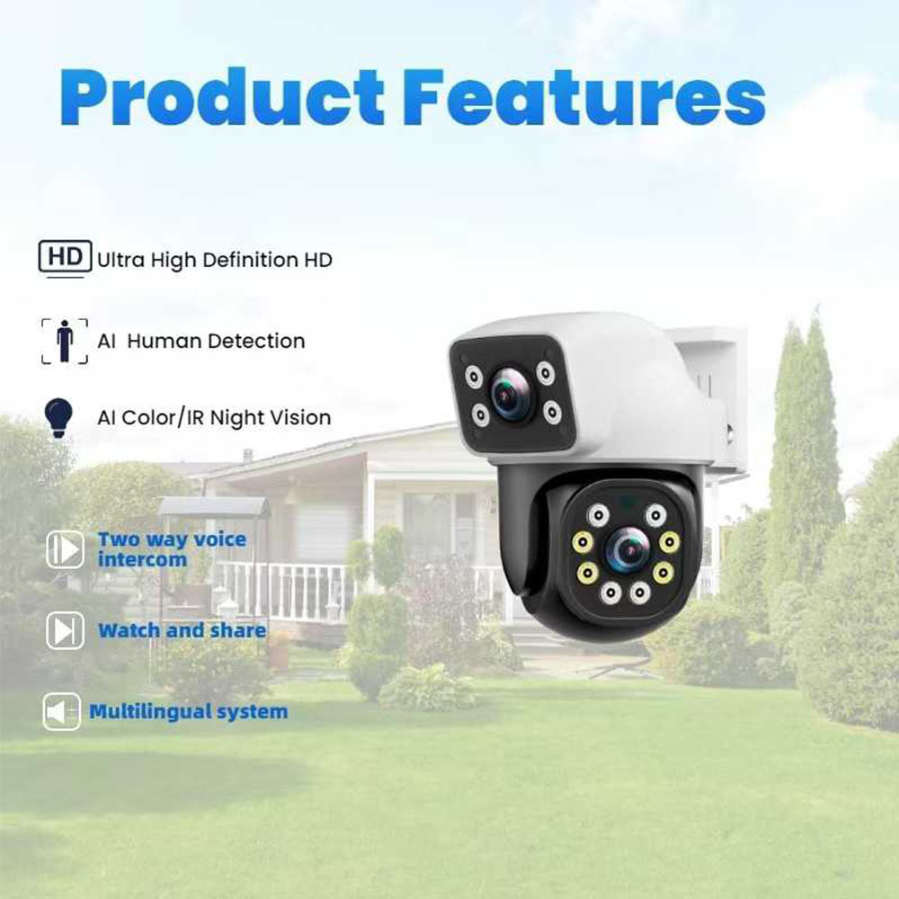 8MP Dual Lens WiFi IP Camera A - Home Cinema Sony reseña y precio