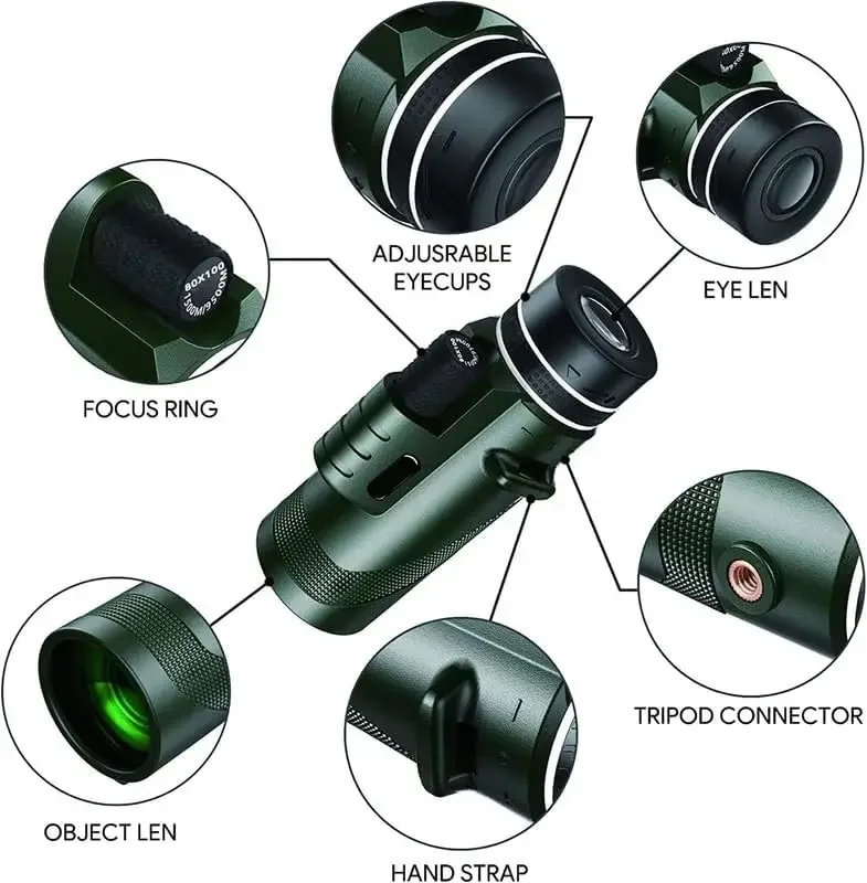 80x100 HD Monocular for Smartp - Home Cinema Center reseña y precio
