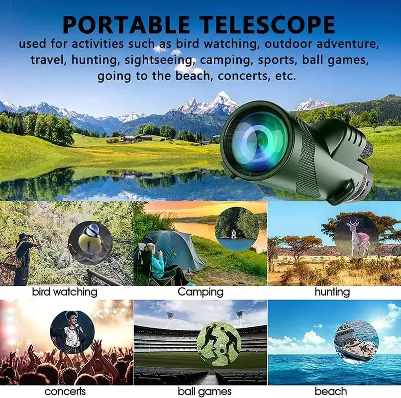 80x100 HD Monocular for Smartp - Home Cinema Center reseña y precio