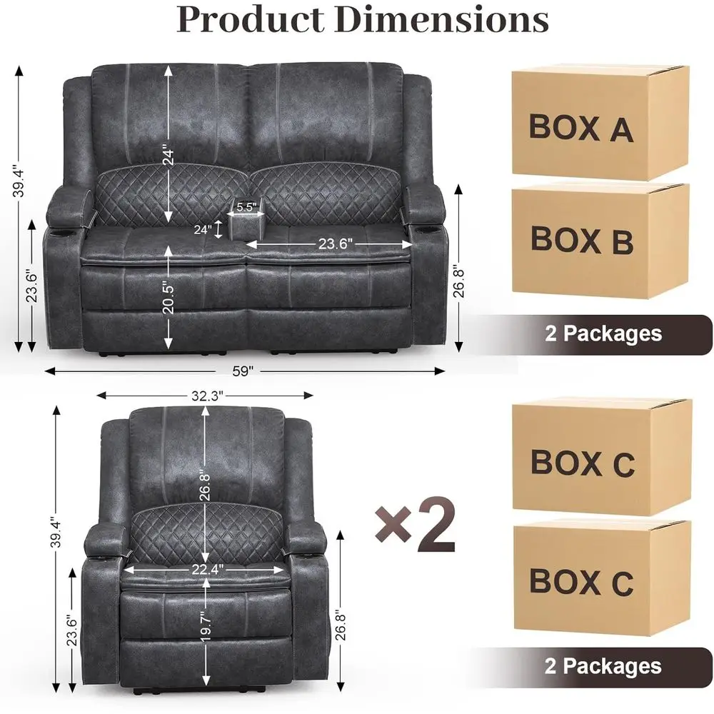 2-Seater Reclining Velvet Love - Recliner Sofa Cover reseña y precio