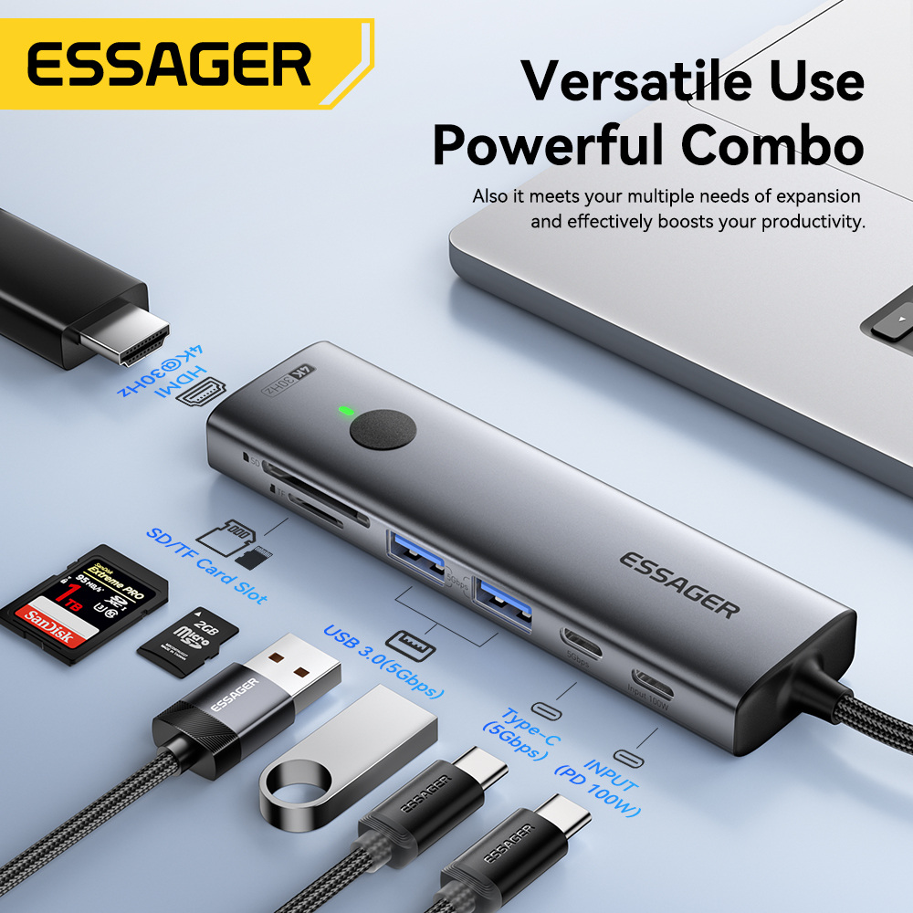 Essager USB C HUB 4K 7-in-1 Ty - Home Cinema Usb reseña y precio