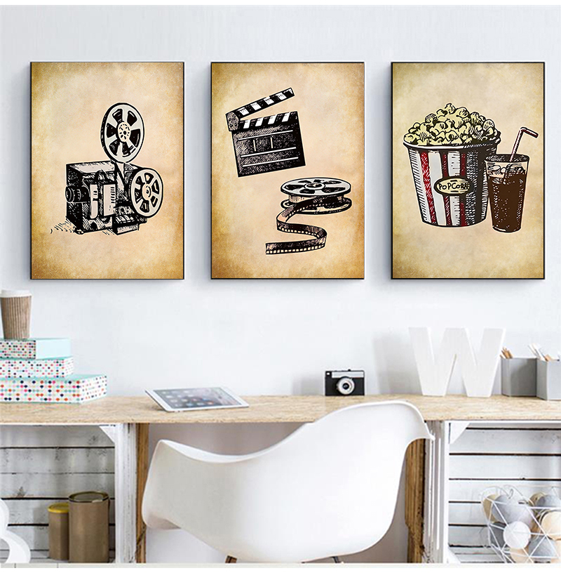 Movie Theater Vintage Art Canv - Vintage Home Cinema reseña y precio