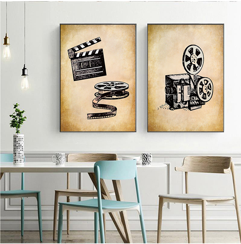 Movie Theater Vintage Art Canv - Vintage Home Cinema reseña y precio