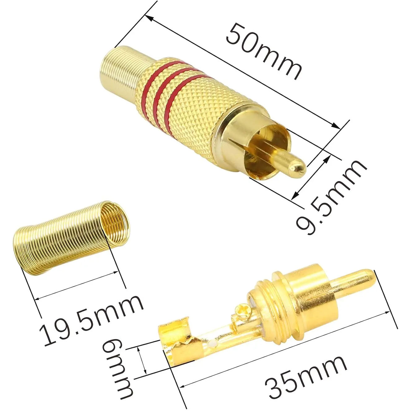 4PCS RCA Plug Gold Plated Sold - Home Cinema Unit reseña y precio
