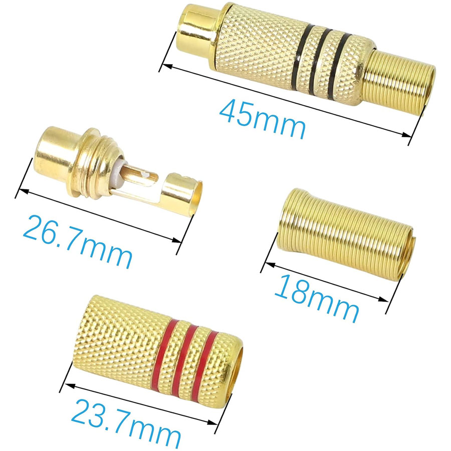 4PCS RCA Plug Gold Plated Sold - Home Cinema Unit reseña y precio