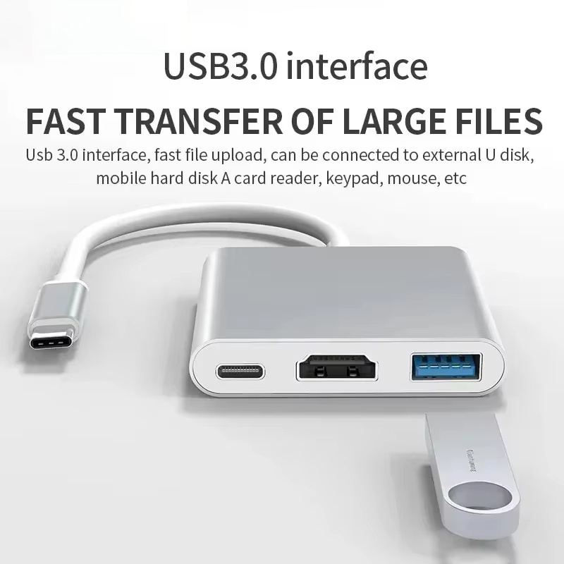 3 In 1 Type C to HDMI-compatib - Home Cinema Usb reseña y precio