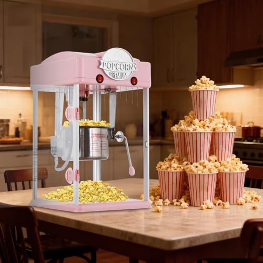 Pink 8oz Popcorn Machine with  - Popcorn Machine Home reseña y precio