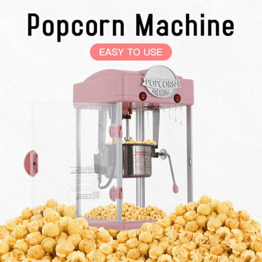 Pink 8oz Popcorn Machine with  - Popcorn Machine Home reseña y precio
