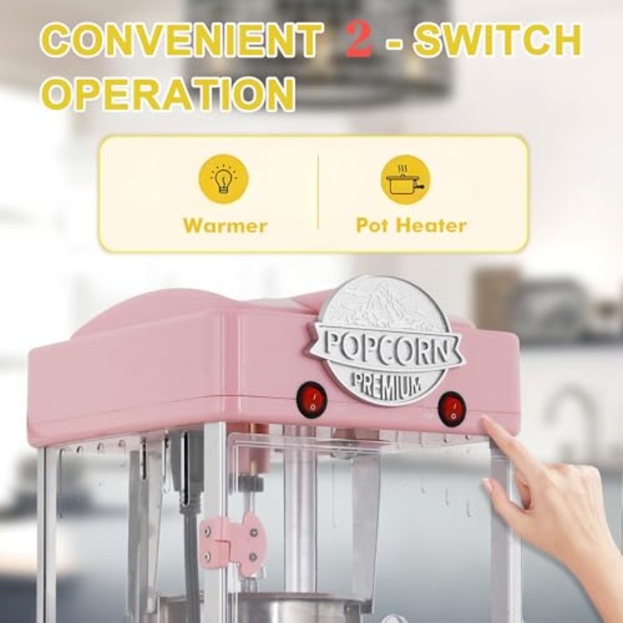Pink 8oz Popcorn Machine with  - Popcorn Machine Home reseña y precio